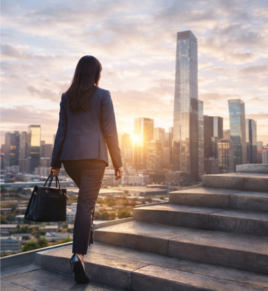 Panorama de ciudad con enfoque de proyección y futuro